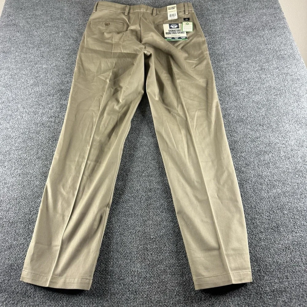 Dockers Pants Mens 32x34 Beige Signature Iron Free Straight Khaki Stretch NWT